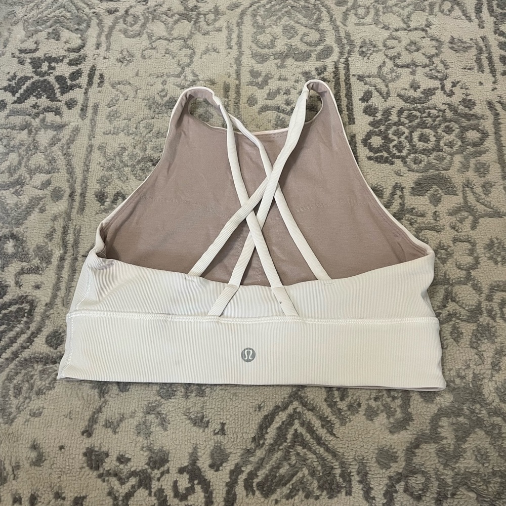 White Lululemon Halter neck sports bra